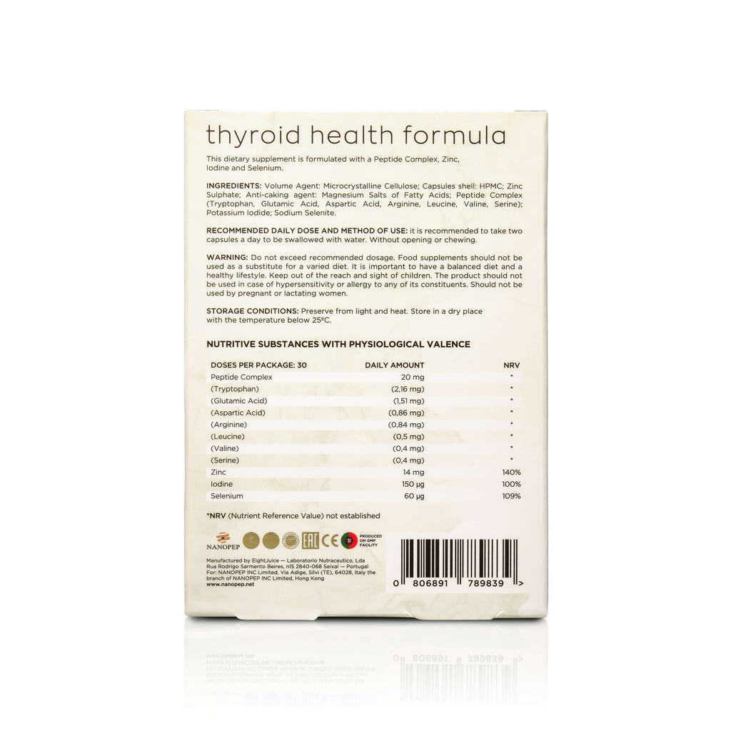 NATURA SANAT Thyroid Health Formula - peptide bioregulator supplement for the thyroid gland, 60 capsules