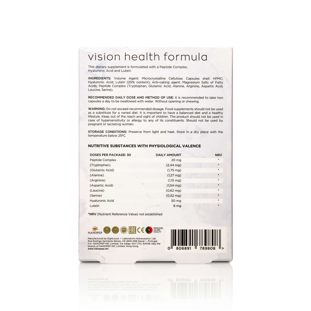 NATURA SANAT Vision Health Formula - peptide bioregulator supplement for eyes, 60 capsules